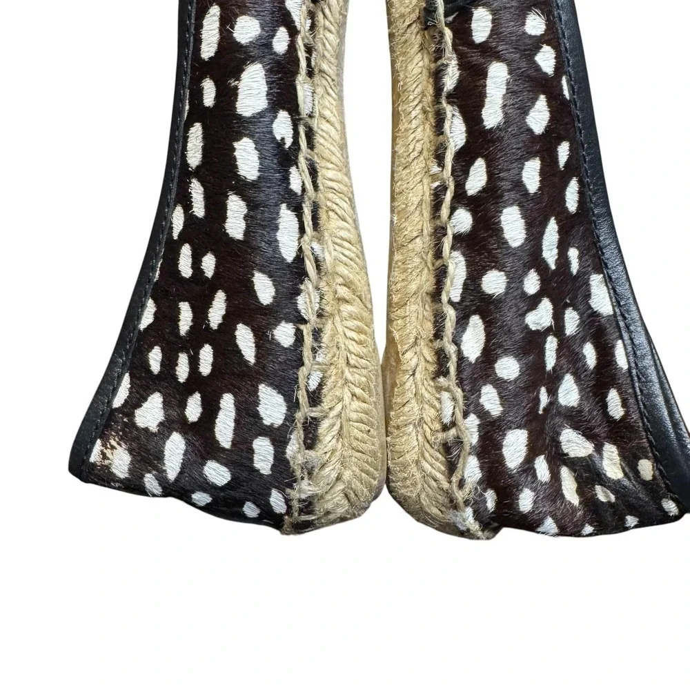 Tory Burch Shoes Womens Size 6 Brown Fur Espadrille Flats Animal Print Casual